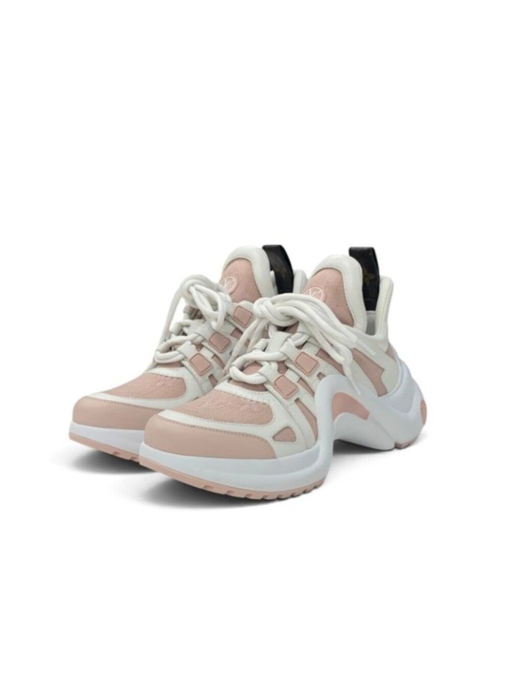 Louis Vuitton Archlight Line Monogram Sneakers Fabric Leather Pink White